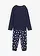 Pyjama van biologisch katoen (2-dlg. set), Kleur: donkerblauw gedessineerd