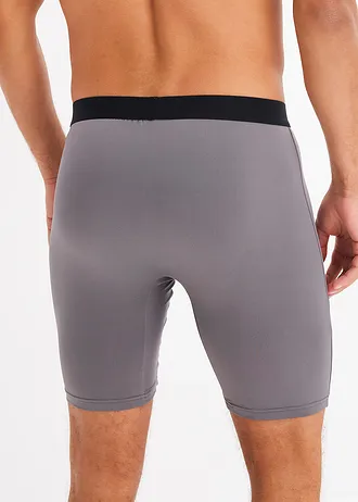 Strakke lange boxer (set van 2) • rookgrijs+zwart • bonprix online shop