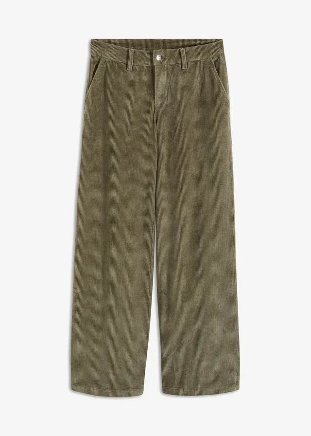 Pantaloni largi din material raiat cu stretch
