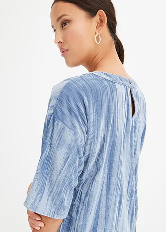 Luźniejszy shirt z aksamitu • niebieski dymny • bonprix obchod