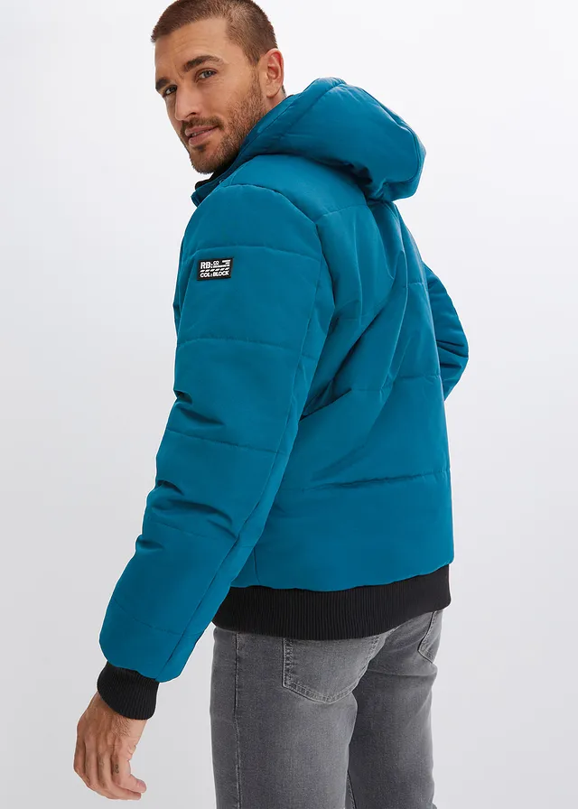 Blouson d’hiver matelassé à capuche • bleu pétrole • product-page.page-title-suffix