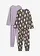 Meisjes pyjama van biologisch katoen (4-dlg. set), Kleur: leisteengrijs-rookviolet gedessineerd