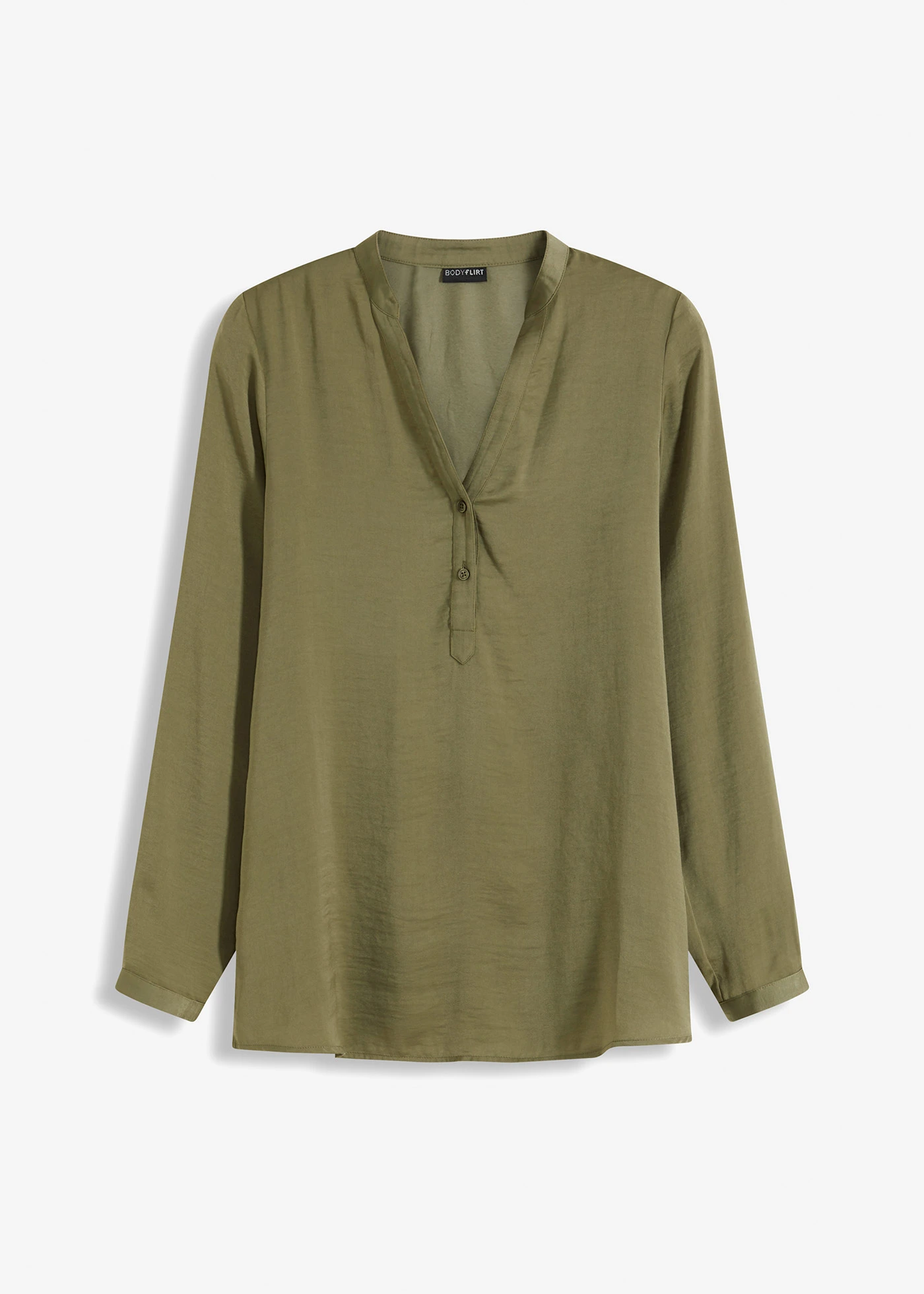 Satijnen blouse • olijfgroen • bonprix online shop