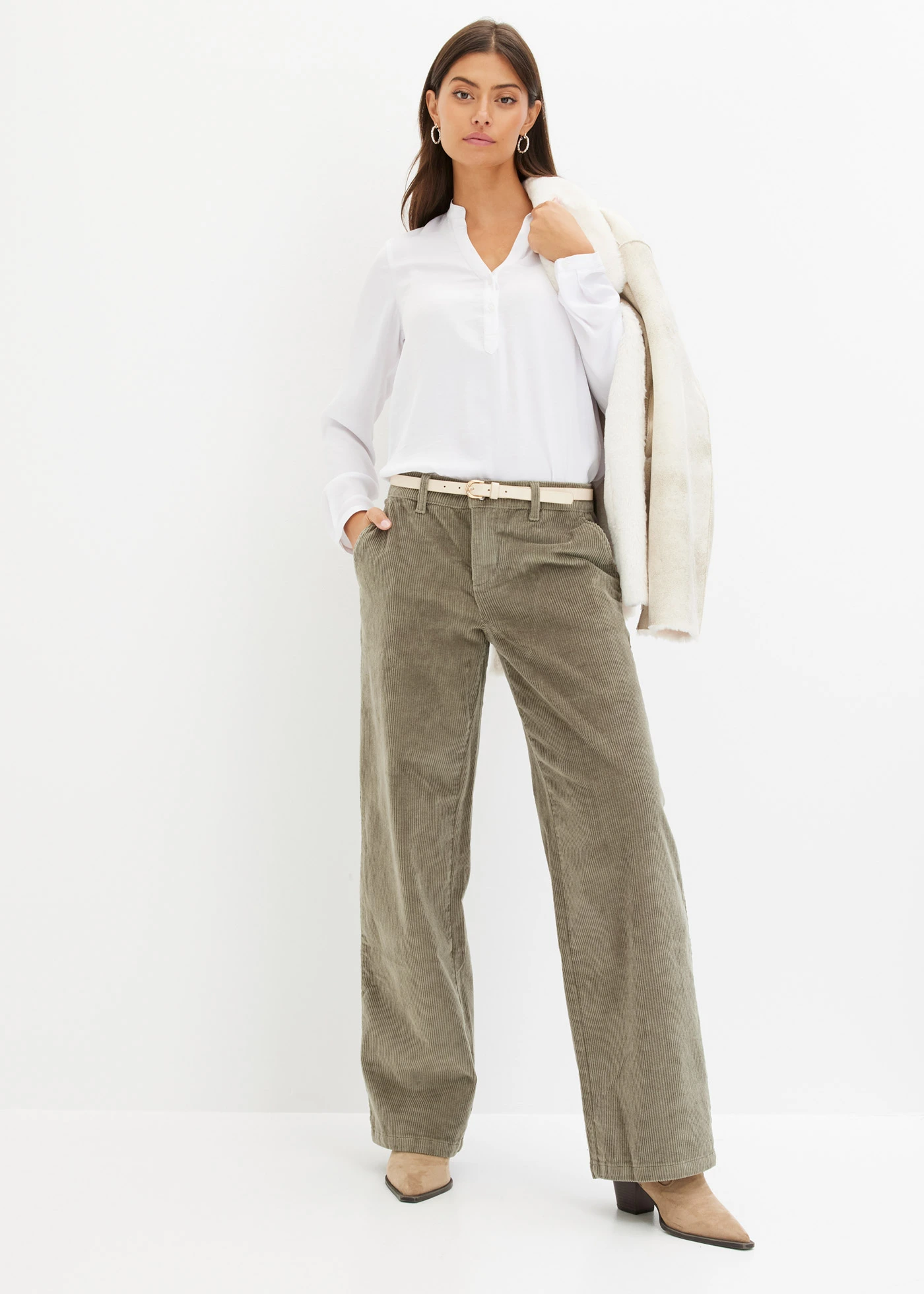 Satijnen blouse • wit • bonprix online shop