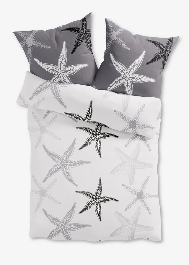 Povlečení z bavlněné směsi • bílo-šedá • bonprix obchod