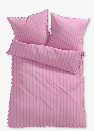 Dekbedovertrek met pompons • roze-wit • bonprix online shop