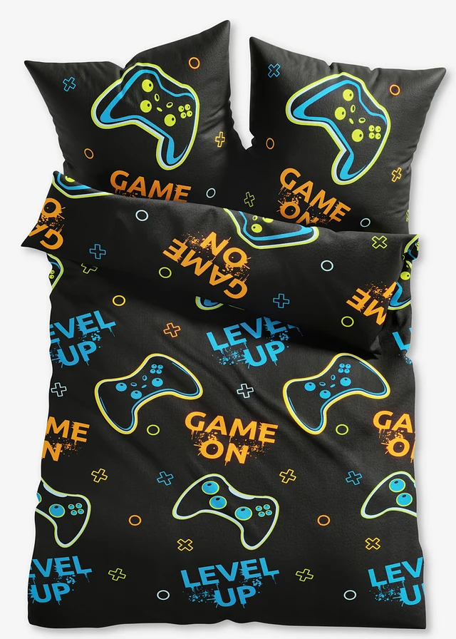 Dekbedovertrek met gamerprint, Kleur: multicolour