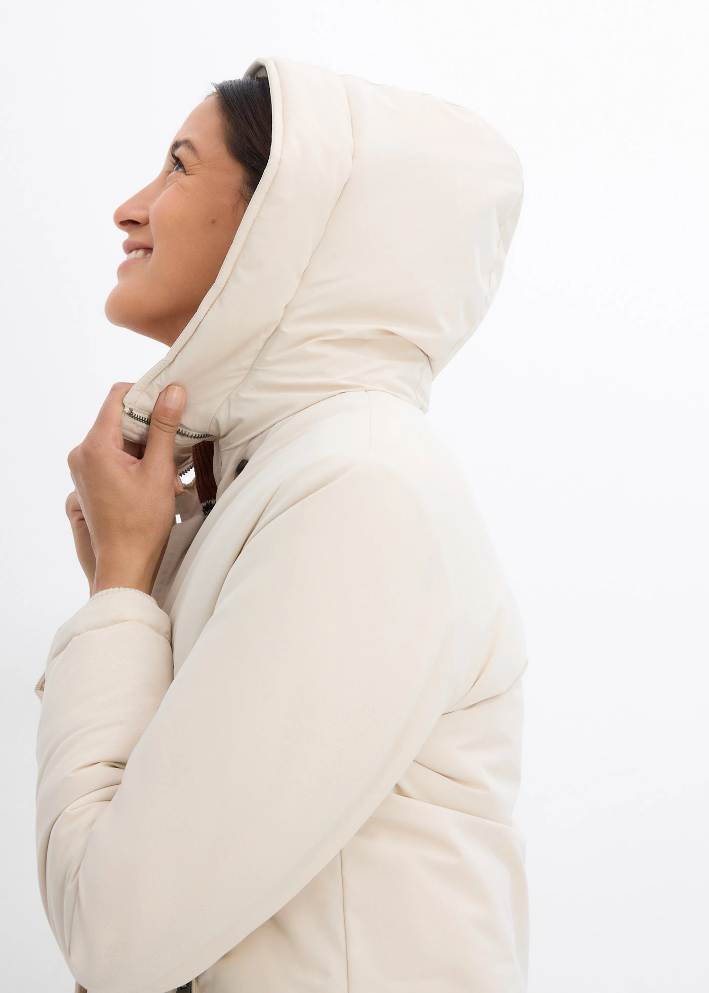 Lange winterjas met teddy • kiezelgrijs • bonprix online shop