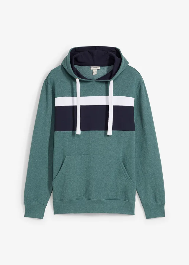 Hoodie, Kleur: grijsgroen gestreept