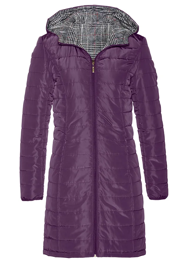 Manteau matelassé réversible, Couleur: violet foncé