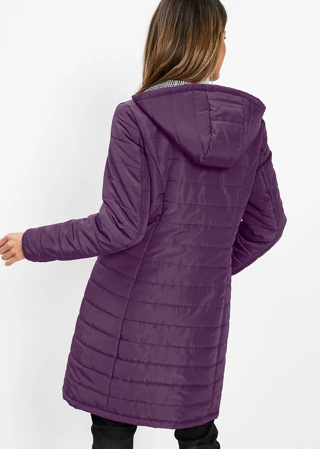 Manteau matelassé réversible, Couleur: violet foncé