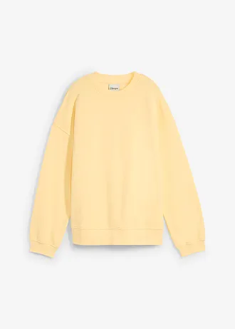 Oversized sweater van katoen, Kleur: crèmegeel