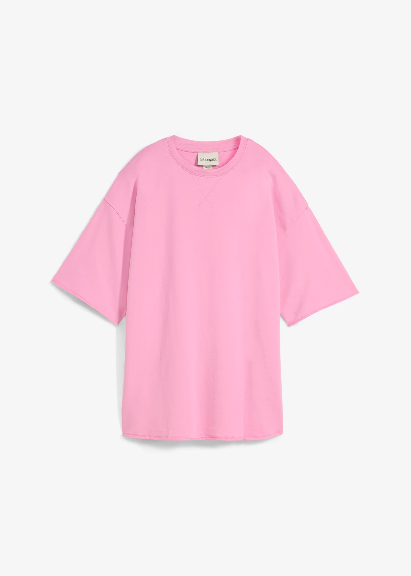 T-shirt long en sweat 100% coton • rose glycine • Boutique bonprix