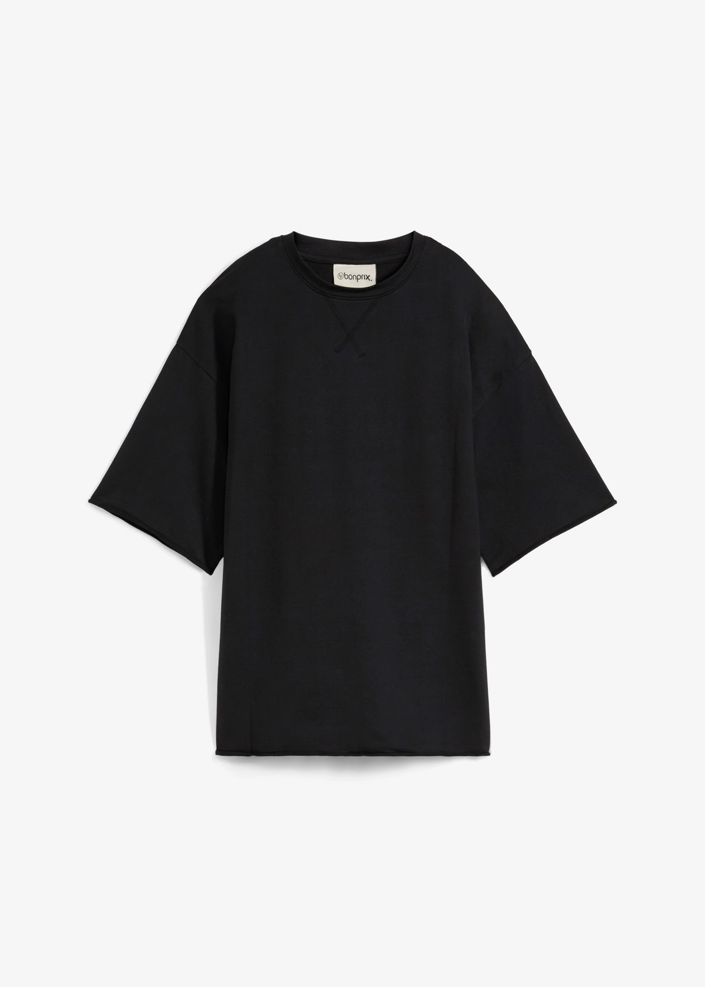 T-shirt long en sweat 100% coton • noir • Boutique bonprix