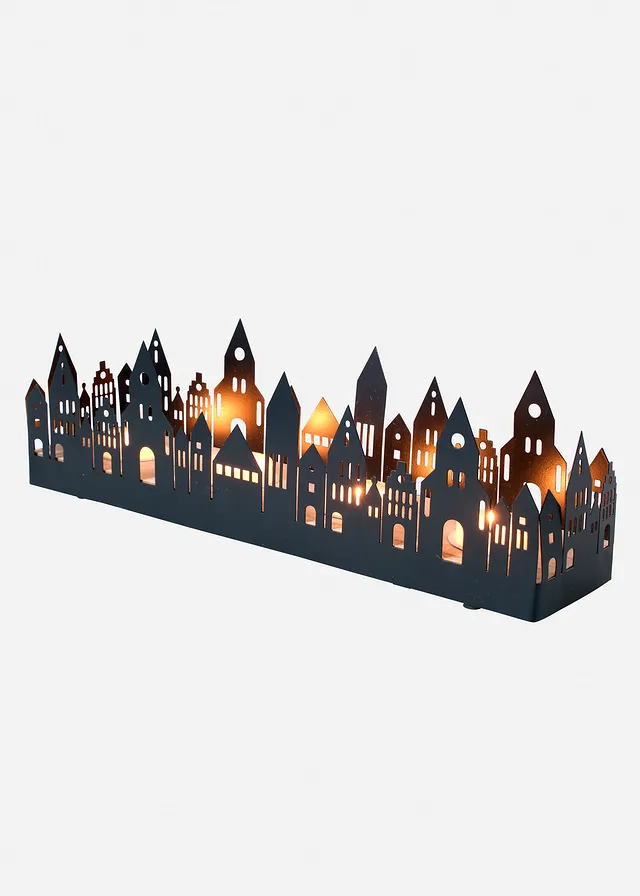 Suport lumânări, design skyline