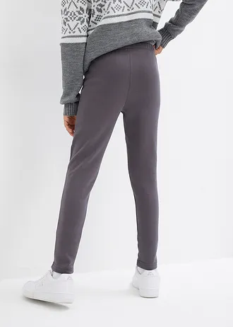 Lot de 2 leggings thermiques avec doublure en polaire douce • noir + gris ardoise • Boutique bonprix