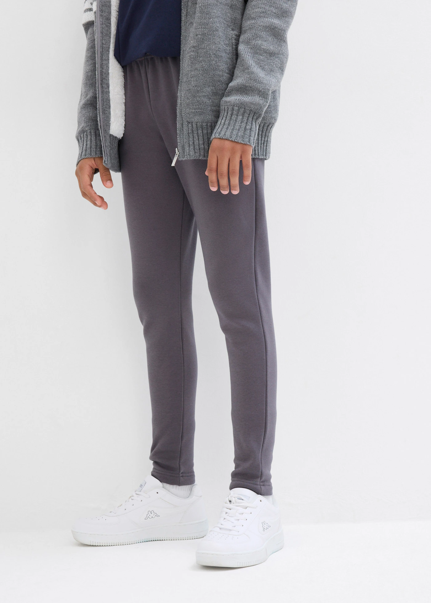 Lot de 2 leggings thermiques avec doublure en polaire douce • noir + gris ardoise • Boutique bonprix