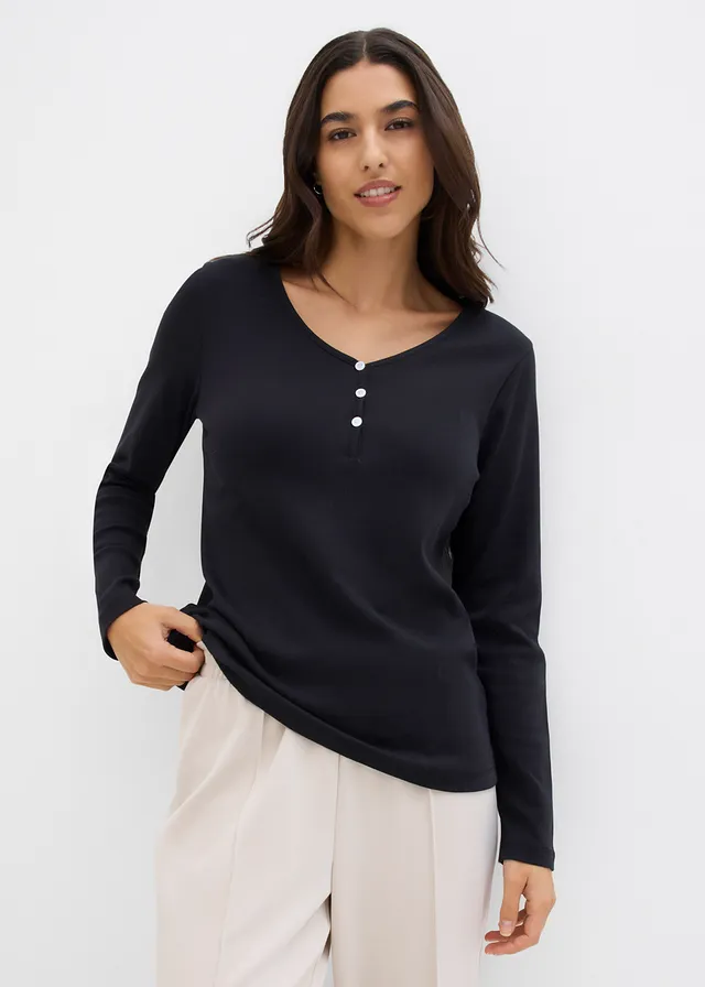 T-shirt manches longues, Couleur: noir