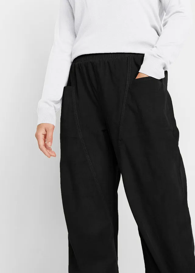 Pantalon en velours côtelé, coton extensible • noir • product-page.page-title-suffix