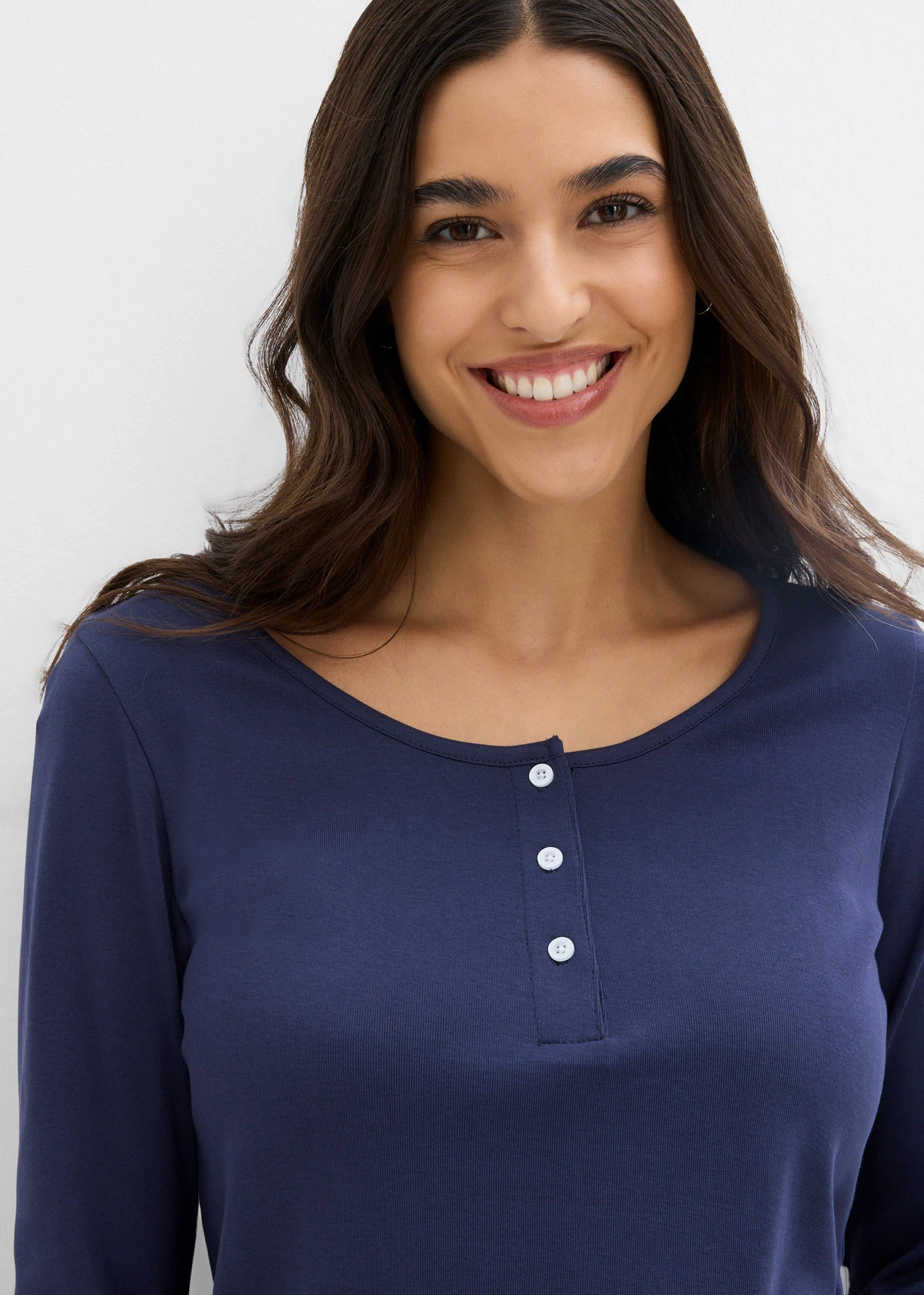 Shirt met ronde hals van puur biologisch katoen • donkerblauw • bonprix online shop