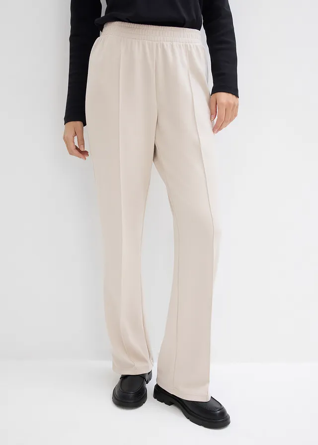 Pantalon sweat doux en néoprène, Couleur: gris pierre