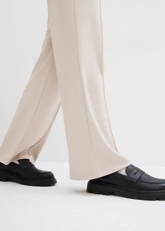 Pantaloni casual scuba din amestec moale de viscoză • gri-piatră • magazin bonprix