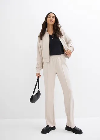 Pantalon sweat doux en néoprène • gris pierre • Boutique bonprix