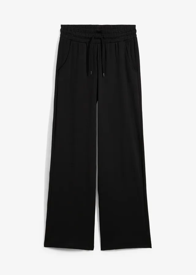 Wijde jersey broek van interlock