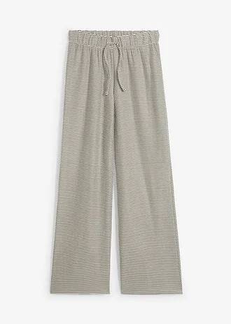 Pantaloni cu dungi din jerse, cu șiret, din amestec cu bumbac