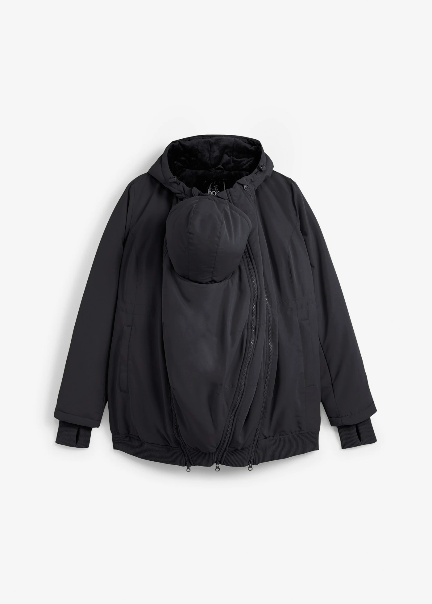 Těhotenská zimní bunda s baby vsadkou • černá • bonprix obchod