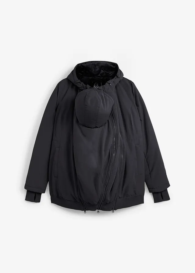 Těhotenská zimní bunda s baby vsadkou • černá • bonprix obchod