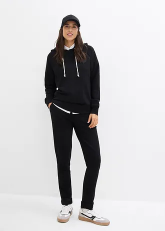 Hoodie met capuchon, Kleur: zwart