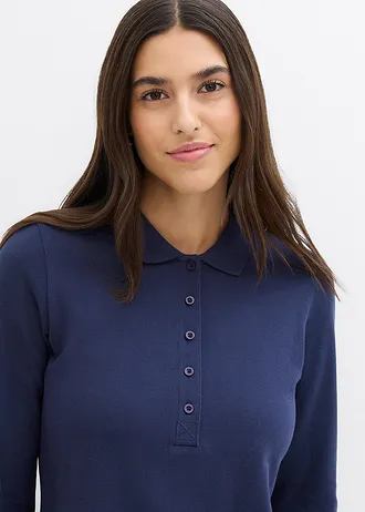 Bluză polo din bumbac organic piqué • bleumarin • magazin bonprix
