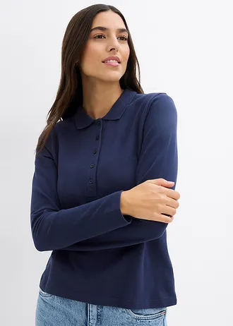 Piqué poloshirt van puur biologisch katoen • donkerblauw • bonprix online shop