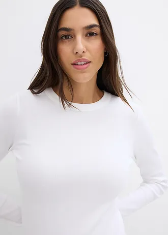 Geribd shirt met biologisch katoen (set van 2) • zwart/wit • bonprix online shop