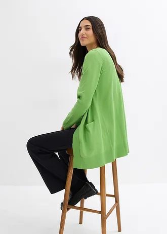 Gilet en maille avec poches, manches longues • vert trèfle • Boutique bonprix