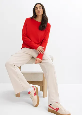 Finom kötésű pulóver • eperpiros • bonprix áruház