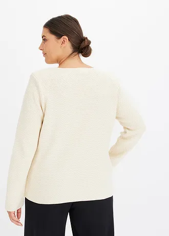 Gebreide blazer, Kleur: ecru