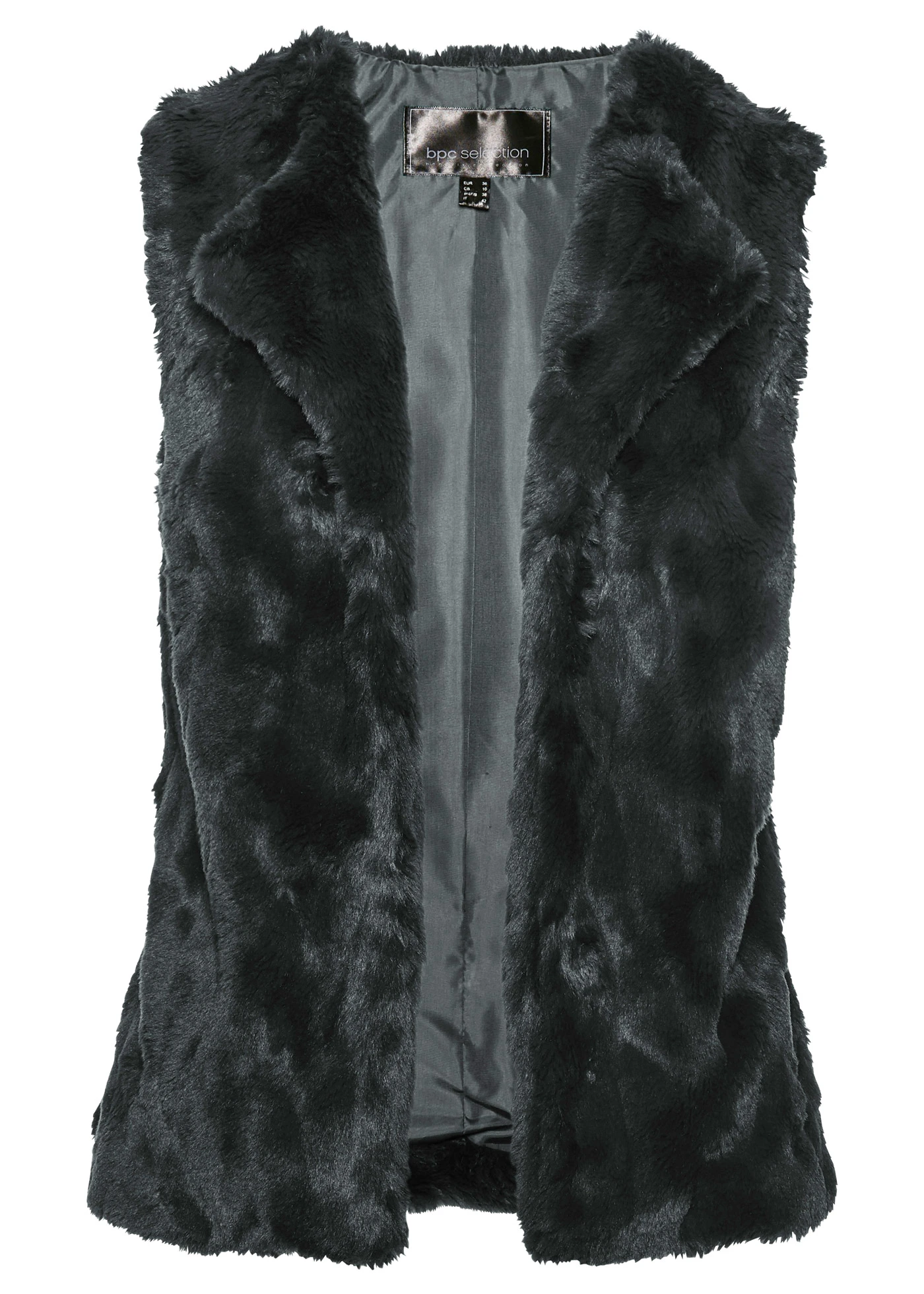 Gilet sans manches en maille peluche • noir • Boutique bonprix