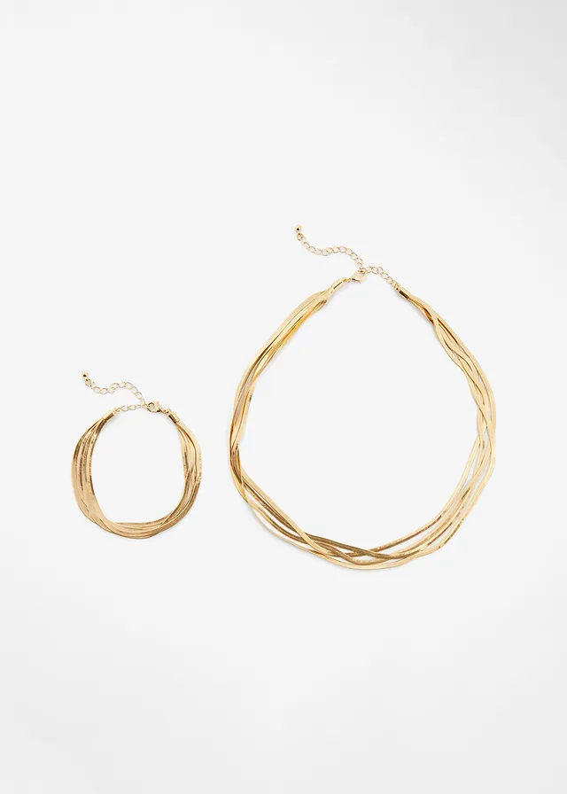 Lanţ choker şi brăţară (set/2 bijuterii)