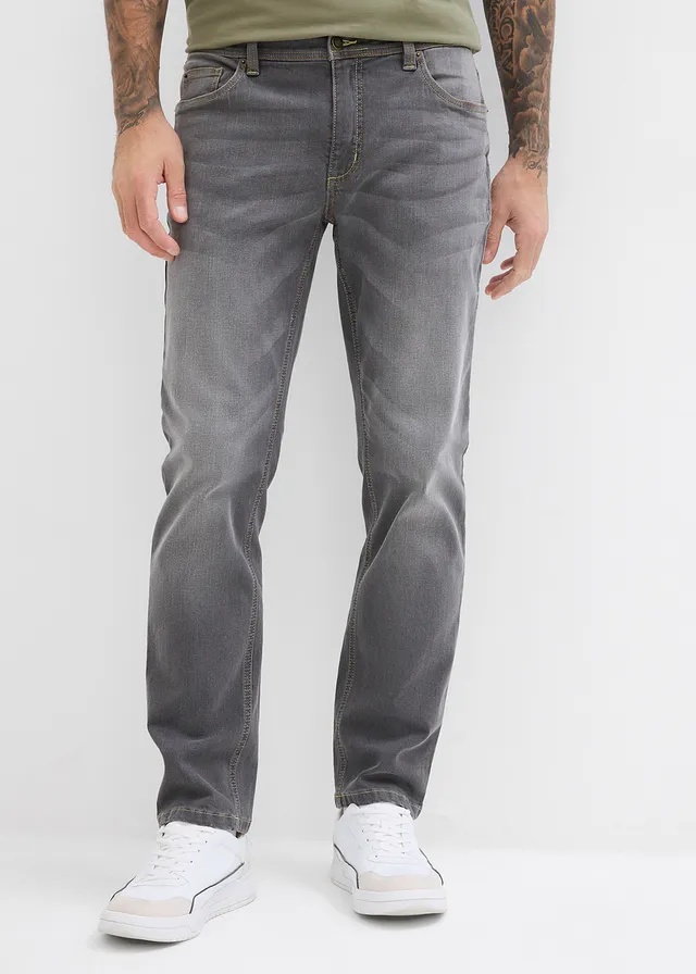 Jean regular, droit, Couleur: gris denim