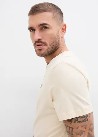 Henley shirt met biologisch katoen (set van 3) • olijfgroen + beige + donkerblauw • bonprix online shop