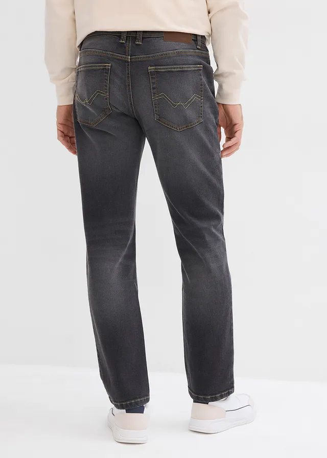 Jean regular, droit, Couleur: noir denim