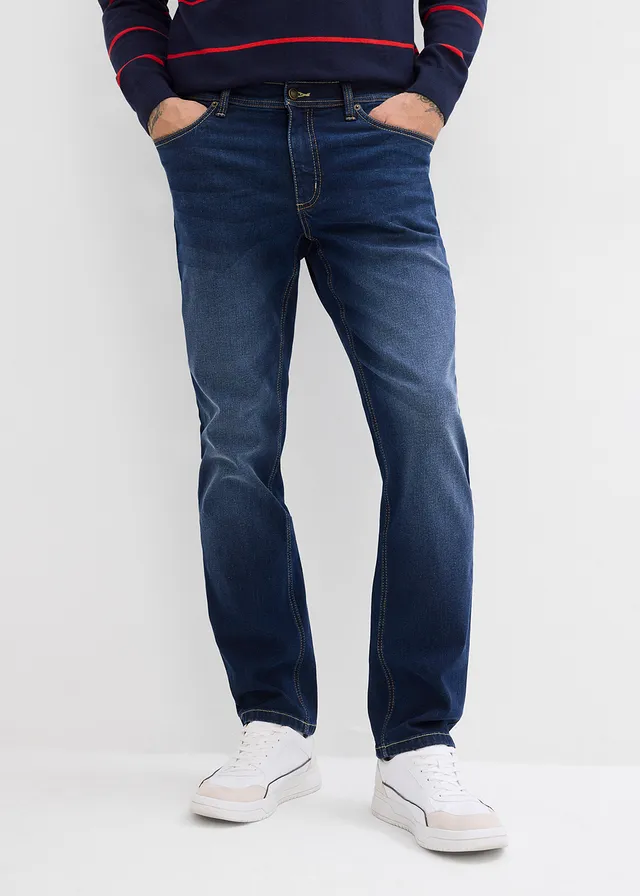Džíny Regular Fit, Straight, barva: tmavě modrý denim