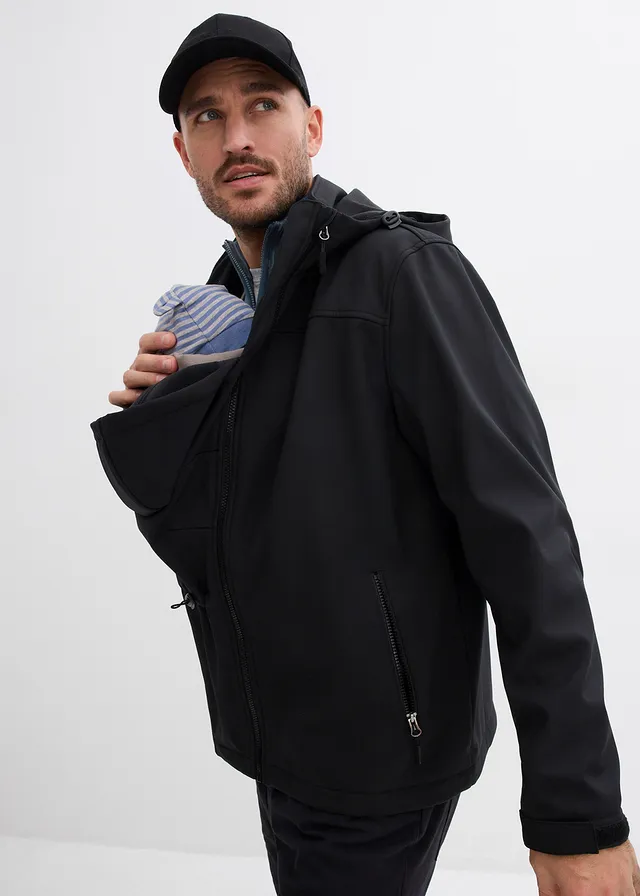 Veste 2 en 1 pour homme avec fonction portage, Couleur: noir