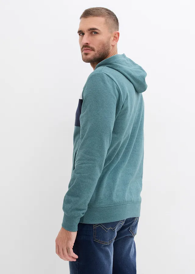 Sweat à capuche, Couleur: gris vert rayé