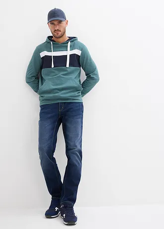 Sweat à capuche, Couleur: gris vert rayé