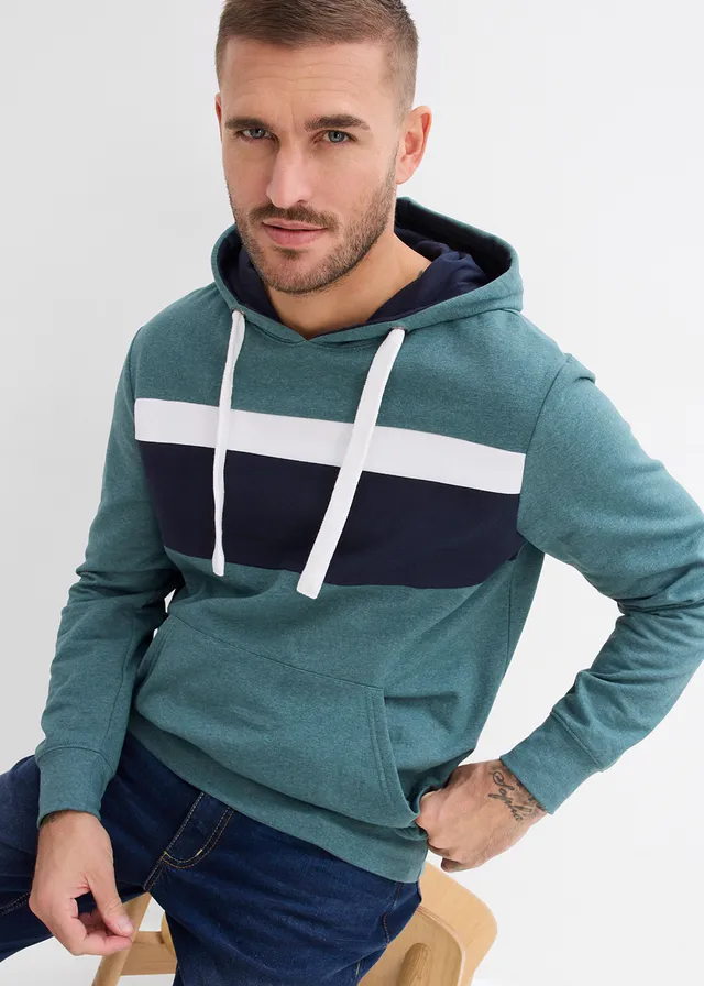 Sweat à capuche • gris vert rayé • product-page.page-title-suffix