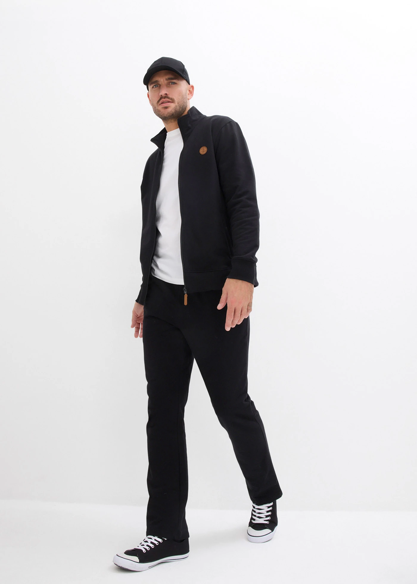 Dres sportowy z czystej bawełny organicznej (komplet 2-cz.) • czarny • sklep bonprix