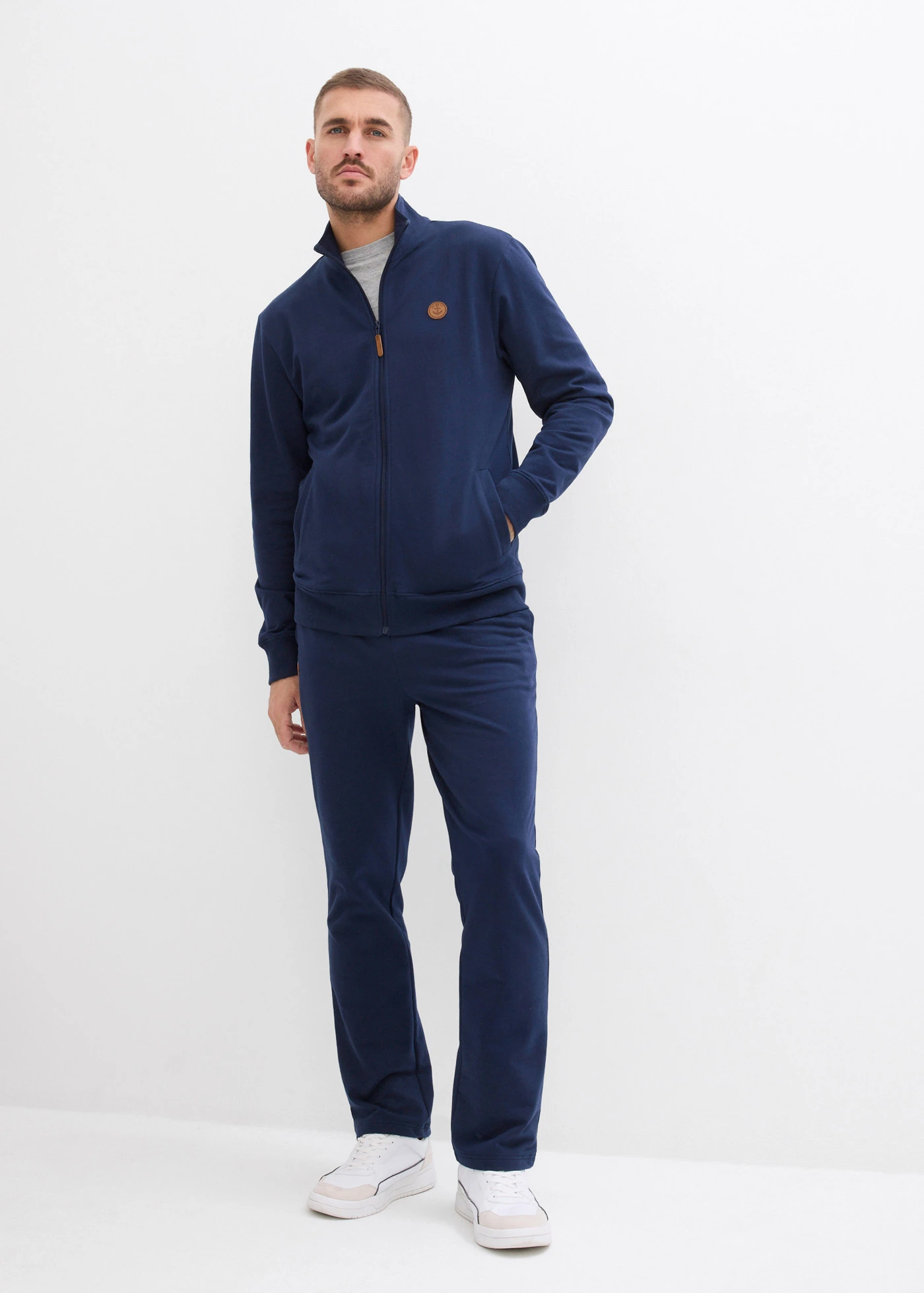 Dres sportowy z czystej bawełny organicznej (komplet 2-cz.) • ciemnoniebieski • sklep bonprix